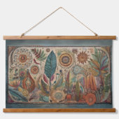 Tropische Boho Art Panel muur opknoping Hangend Wandkleed (Voorkant)