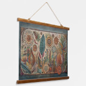 Tropische Boho Art Panel muur opknoping Hangend Wandkleed (Gebogen)