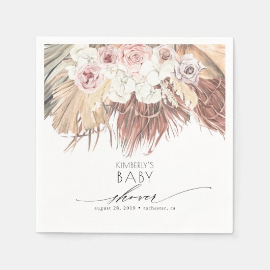 Tropische Boho Baby Shower/ Bruiloft Servet (Voorkant)