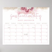 Tropische Boho Baby Shower Raad de Datum van de Aa Poster (Voorkant)