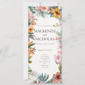Tropische Boho Bloemen Trouwprogramma (Voorkant)