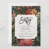 Tropische boho bloemenfeest 60e verjaardag kaart (Voorkant)