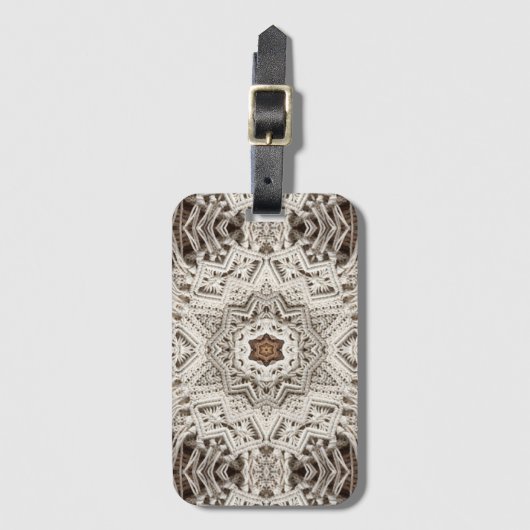 tropische boho chic tribal macrame bagagelabel (Voorkant (verticaal))