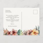 Tropische Boho Floral bruiloft Dank u Briefkaart (Achterkant)