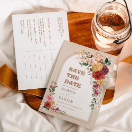 Tropische Boho Floral Pampas Grass Save the Date