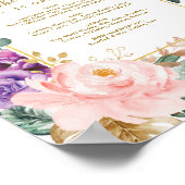 Tropische Boho Floral Wedding Bar Drinken Poster (Hoek)