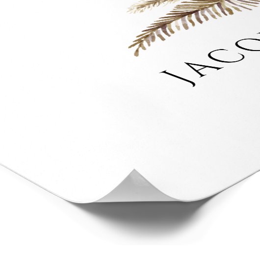 Tropische Boho Floral White Orchid Foliage Weddens Poster (Hoek)