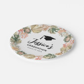 Tropische Boho gedroogde palmbladeren Krans Afstud Papieren Bordje (Gekanteld)