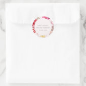 Tropische Boho Lively Red Blush Floral Wedding Ronde Sticker (Tas)