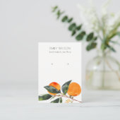Tropische Boho Mandarin Branch Stud die display af Visitekaartje (Staand voorkant)