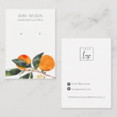 Tropische Boho Mandarin Branch Stud die display af Visitekaartje (Voorkant / Achterkant)