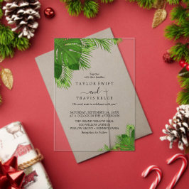 Tropische Boho Palm Beach bruiloft uitnodiging