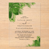Tropische Boho Palm Beach bruiloft uitnodiging (Voorkant)