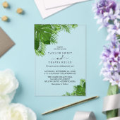 Tropische Boho Palm Beach bruiloft uitnodiging (Insitu (Huwelijk))