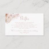 Tropische Boho Palm laat Rozen Huwelijkscadeaus Informatiekaartje (Voorkant)