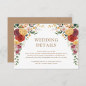 Tropische Boho Pampas Flower Garden Weddenschap De Informatiekaartje (Voorkant / Achterkant)