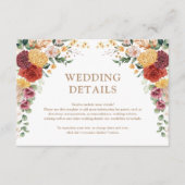 Tropische Boho Pampas Flower Garden Weddenschap De Informatiekaartje (Voorkant)