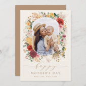 Tropische Boho Pampas Flower Moederdag Kaart (Voorkant / Achterkant)