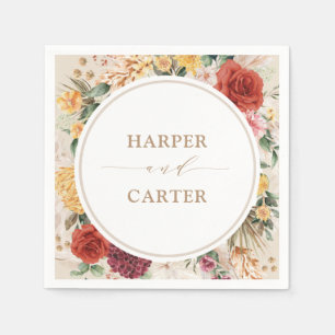 Tropische Boho Pampas Grass Flower Wedding Servet