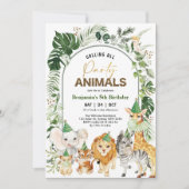 Tropische Boho Party Animals Safari Boy Birthday Kaart (Voorkant)