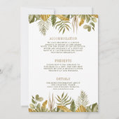 Tropische Boho reed met palmbladeren in één bruilo Kaart (Achterkant)