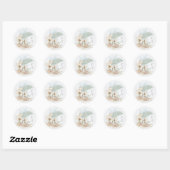 Tropische Boho-strandbruiloft Ronde Sticker (Vel)