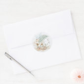 Tropische Boho-strandbruiloft Ronde Sticker (Envelop)
