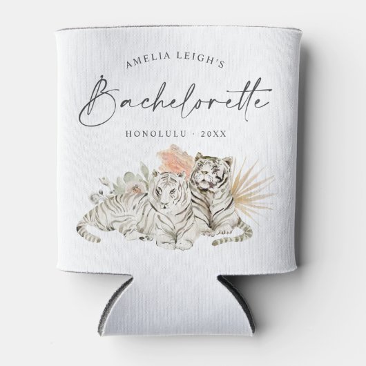 Tropische Boho Tigers Bachelorette Bruid Blikjeskoeler (Voorkant)