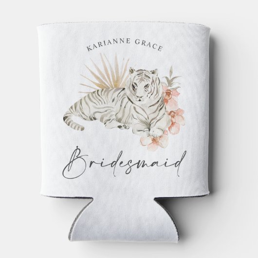 Tropische Boho Tigers Bachelorette Bruidsmeisje Blikjeskoeler (Achterkant)