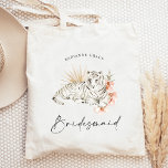 Tropische Boho Tigers Bachelorette Bruidsmeisje Tote Bag<br><div class="desc">Dit schattige tropisch geïnspireerde ontwerp versierd met boho bloemen en tijgers is ideaal voor een leuk feest!</div>