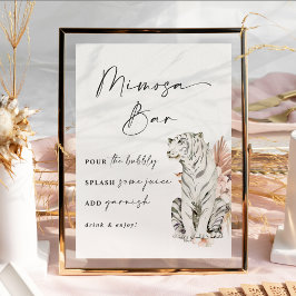 Tropische Boho Tigers Mimosa Bar Foto Afdruk
