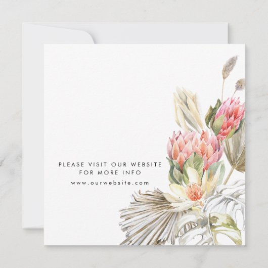 Tropische Boho Trouwboog Save The Date Aankondiging (Achterkant)