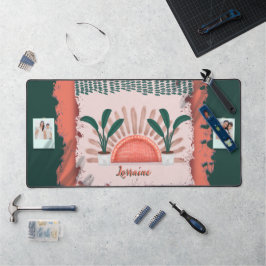 Tropische Boho Vibrant Bureaumat