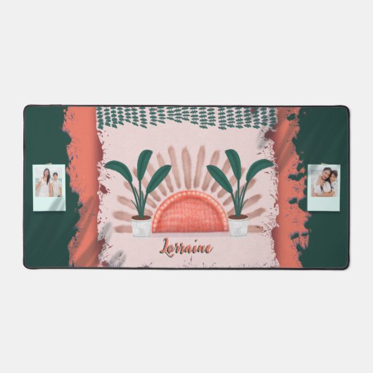 Tropische Boho Vibrant Bureaumat (Voorkant)