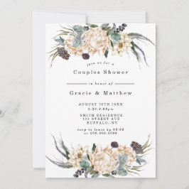 Tropische Boho White Protea Couples Shower Invites