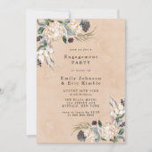 Tropische Boho White Protea Engagement Party Invit Kaart (Voorkant)