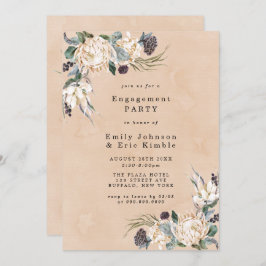 Tropische Boho White Protea Engagement Party Invit Kaart