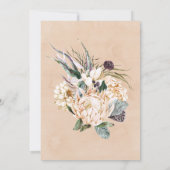Tropische Boho White Protea Floral Wedding Invitat Kaart (Achterkant)