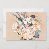 Tropische Boho White Protea repesal Dinner Invita Kaart (Achterkant)