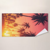 Tropische bomen zonsondergang badhanddoek (Badhanddoek)