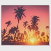 Tropische bomen zonsondergang cadeaupapier (Vlak)