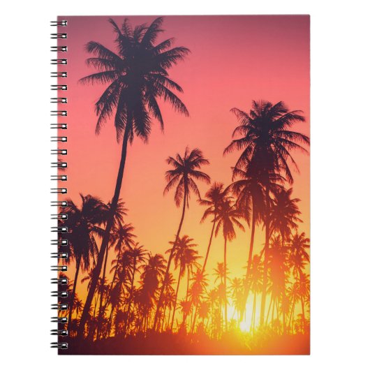 Tropische bomen zonsondergang notitieboek (Voorkant)