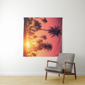 Tropische bomen zonsondergang wandkleed (In Situ (horizontaal))