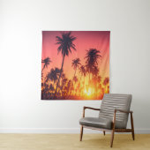 Tropische bomen zonsondergang wandkleed (In situ)