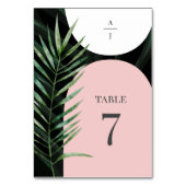 Tropische Boogschutters Palm Leaf Monogram Bruilof Kaart (Voorkant)