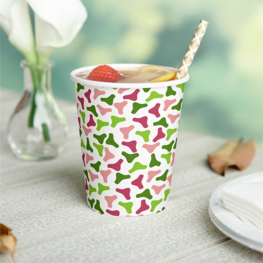 Tropische Boomerang Pattern Cup Papieren Bekers (Insitu)