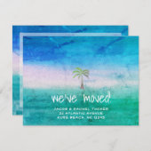 Tropische boomppalm Blauwe groene beweging Aankondiging (Voorkant / Achterkant)