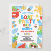 Tropische boot Lake Ocean Marina verjaardagsfeestj Kaart (Voorkant)
