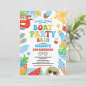Tropische boot Lake Ocean Marina verjaardagsfeestj Kaart (Staand voorkant)
