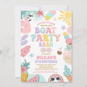 Tropische boot Lake Ocean Marina verjaardagsfeestj Kaart (Voorkant)